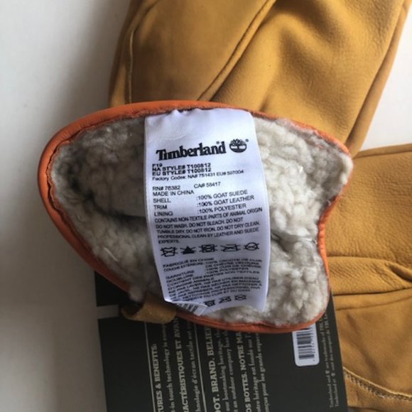 Timberland Leather Nubuck Tech Wheat Yellow Glove. Gloves. NWT. Size: Large - Picture 6 of 13